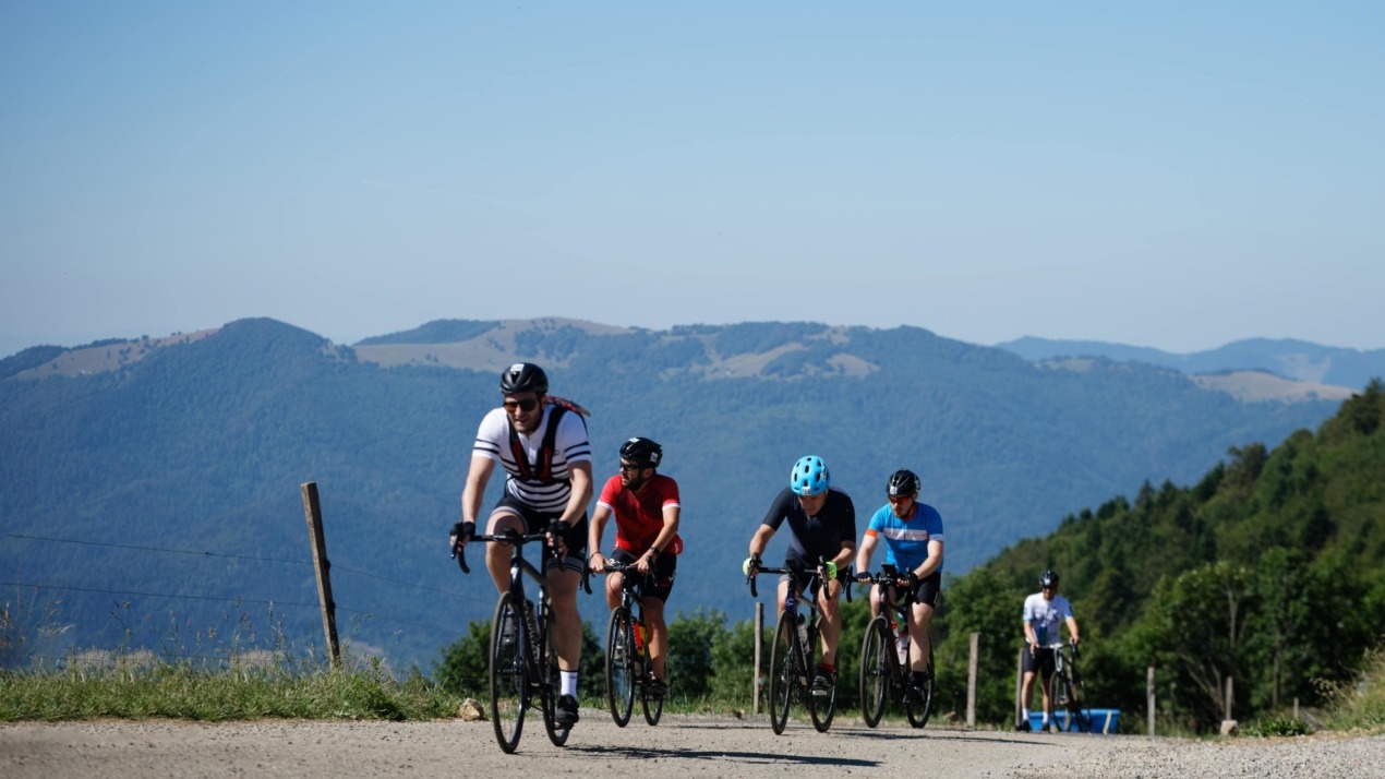 Photo d'un coureur de la cyclosportive de montagne L'Alsacienne située dans les Vosges